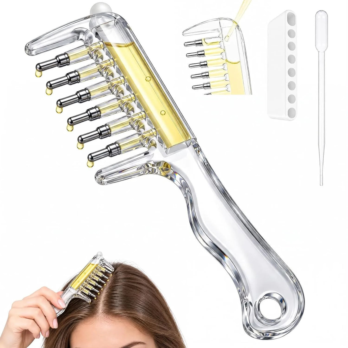 Crystal Serum Comb for Scalp Massage
