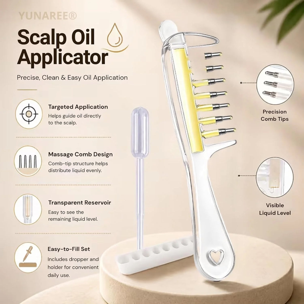 Crystal Serum Comb for Scalp Massage