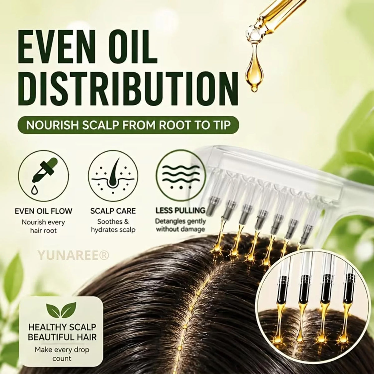 Crystal Serum Comb for Scalp Massage