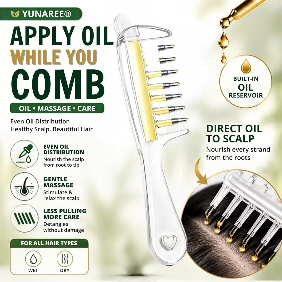 Crystal Serum Comb for Scalp Massage